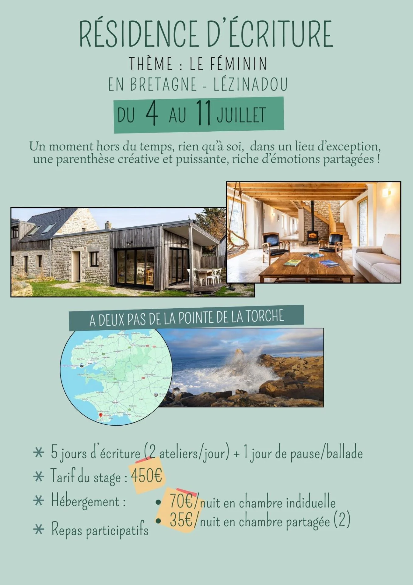 Atelier écriture en résidence pointe de la torche